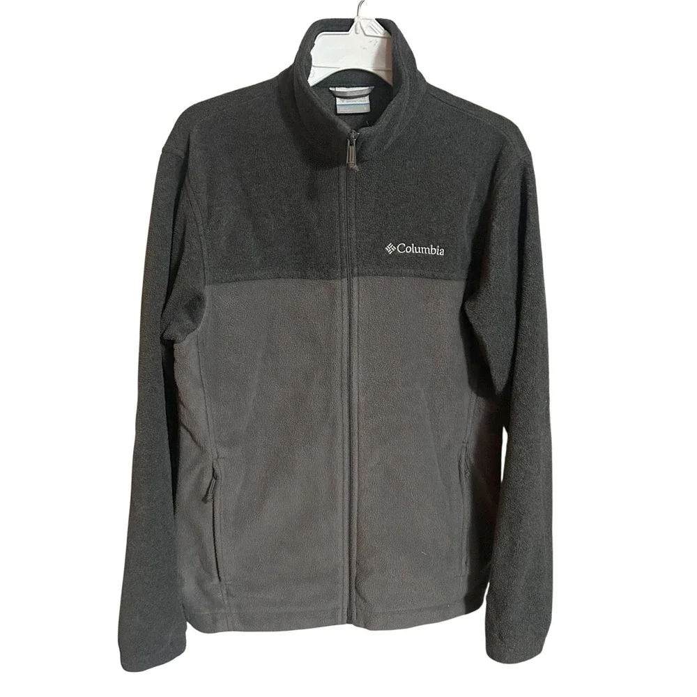 Columbia Fleece Jacket Two‎ Tone Gray Full Zip Men's Size S